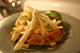 Tomato Tempura with Spicy Jicama Slaw