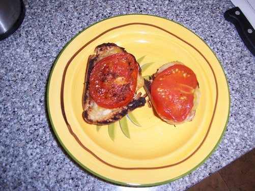 Roasted Pineapple Heirloom Tomato and Brie Bruschetta