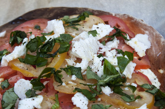 Heirloom Tomato Flatbread "Pizza"