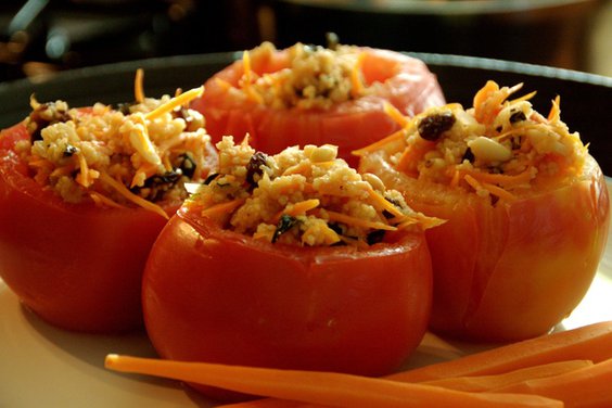 Steamed Stuffed Tomatoes