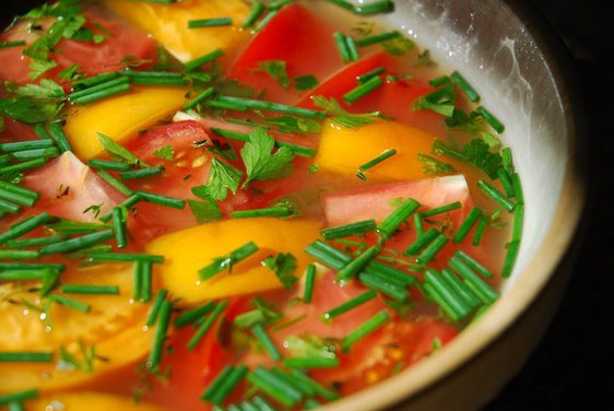 Heirlooms Tomatoes In Shrimp Gelee
