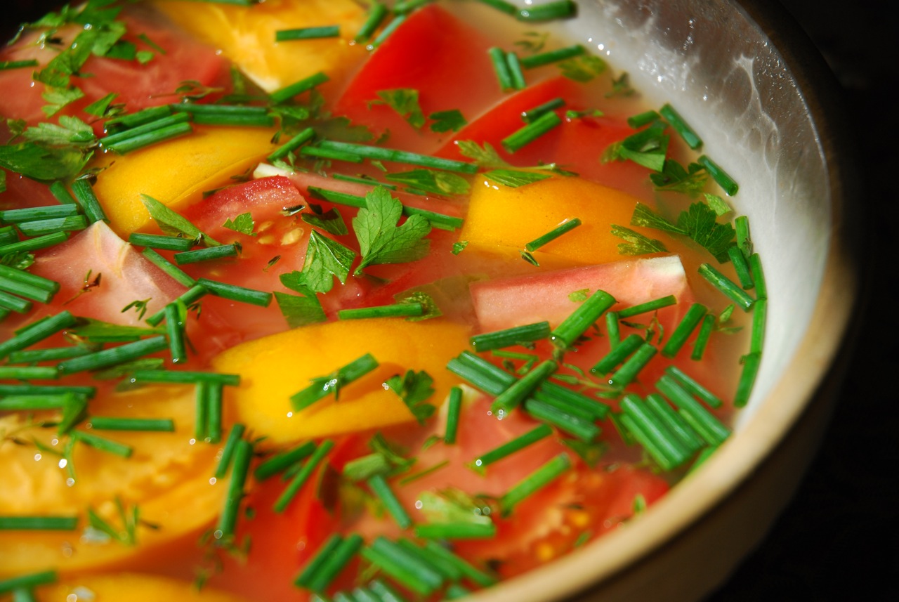 Heirlooms Tomatoes In Shrimp Gelee