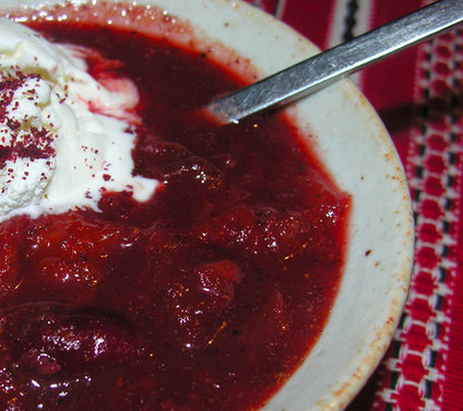 Rote Grütze, or Red Grits, with White Wine