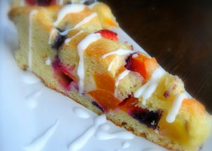 Summer Fruit Tea Cake with Almond Flavoring