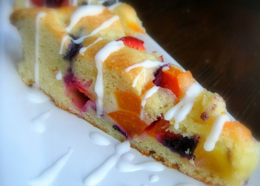 Summer Fruit Tea Cake with Almond Flavoring
