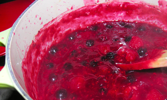 Rote Grütze, or Red Grits, with White Wine