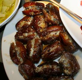 Dates stuffed with blue cheese