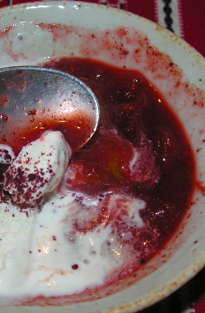 Rote Grütze, or Red Grits, with White Wine