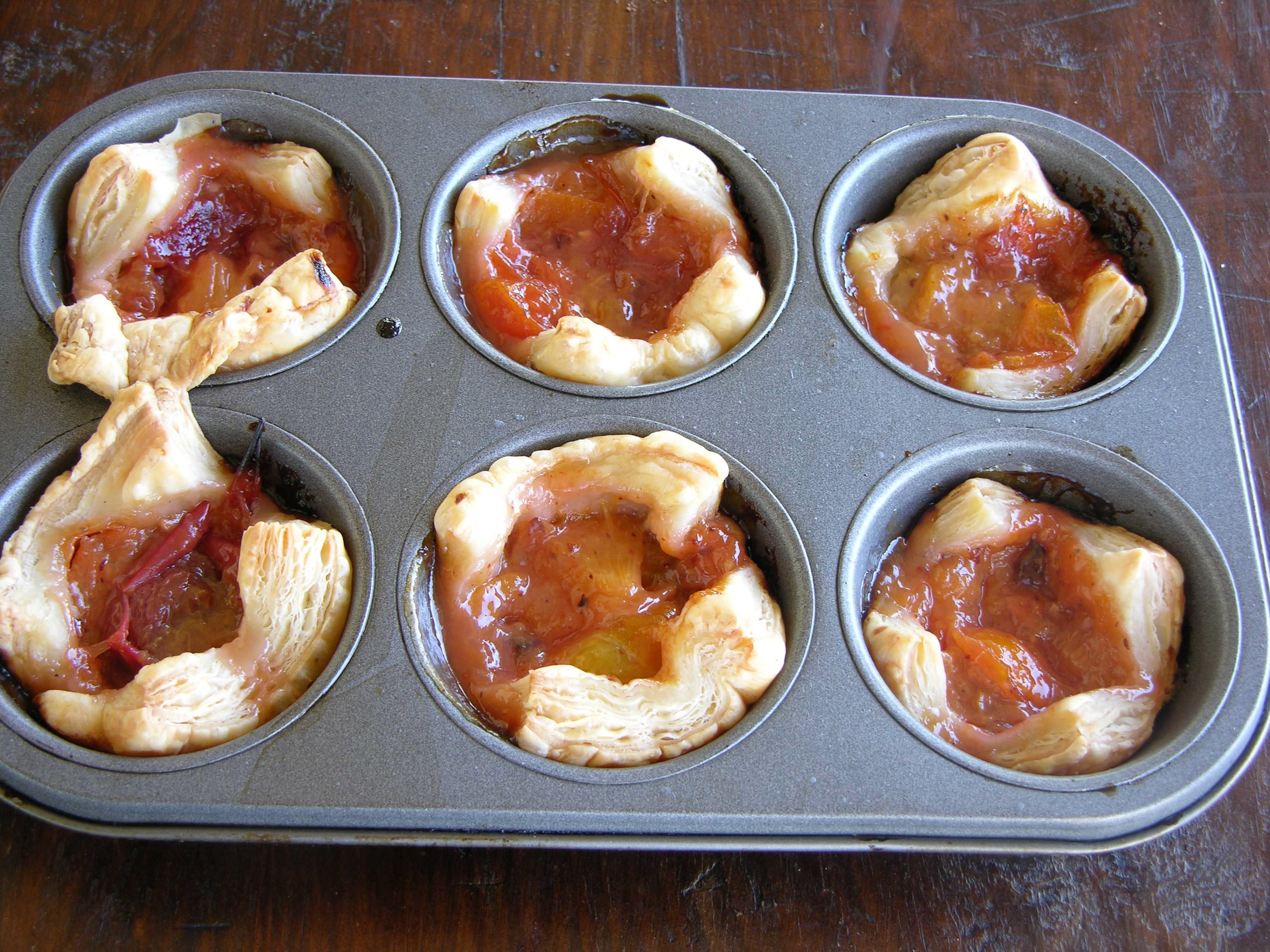ANCIENT HEIRLOOM PLUM AND TOMATO TARTLETTS