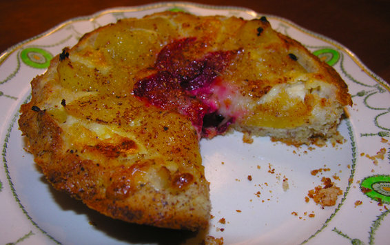 Rustic Yellow Sugar Plum Cake with Almonds and Brandy (gluten free)