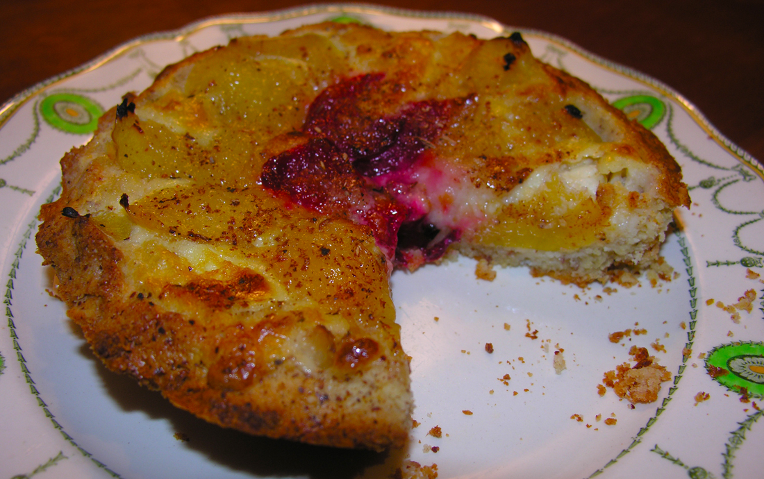 Rustic Yellow Sugar Plum Cake with Almonds and Brandy (gluten free)