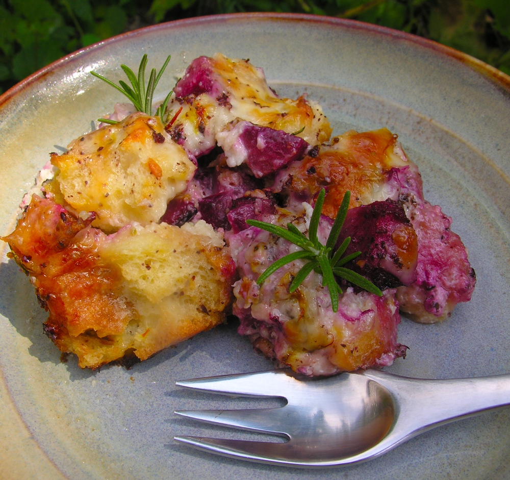 A Tuscan-inspired savory bread pudding 