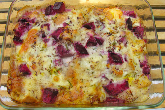 A Tuscan-inspired savory bread pudding 