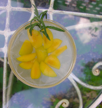  Golden Plum Kir Royale "Bowle," a fruity summer wine drink