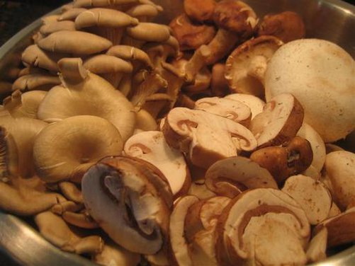 French Mushroom Soup with Roasted Garlic Croutons
