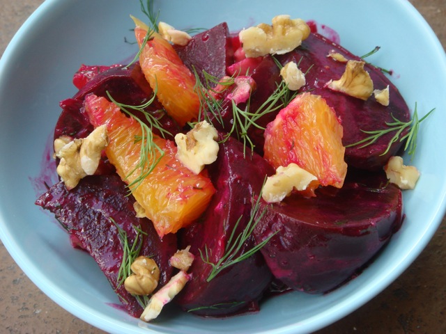 Roasted Beet & Orange Salad with Creamy Dill Vinaigrette