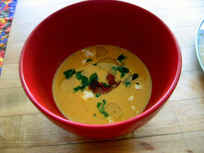 Roasted Corn Chowder with Citrus Shrimp