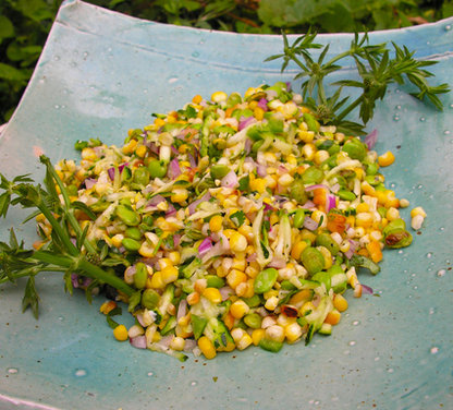 anatomy of a grilled corn salad