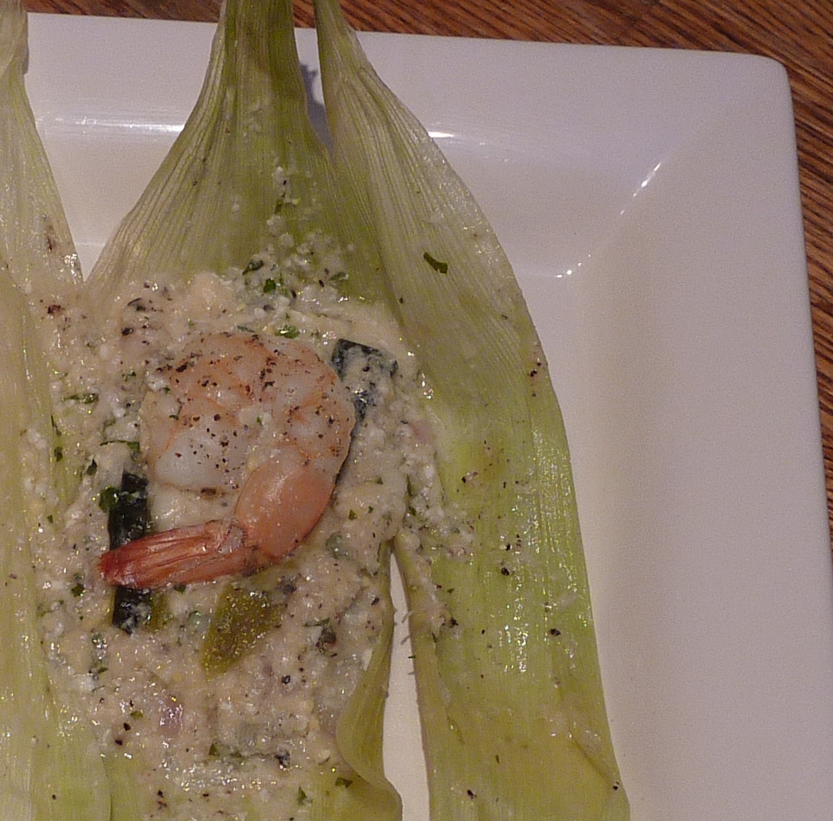 Easy Cheesey Corn and Shrimp Tamales