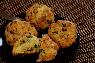 3-Cheese, Chinese Sausage and Cilantro Scones