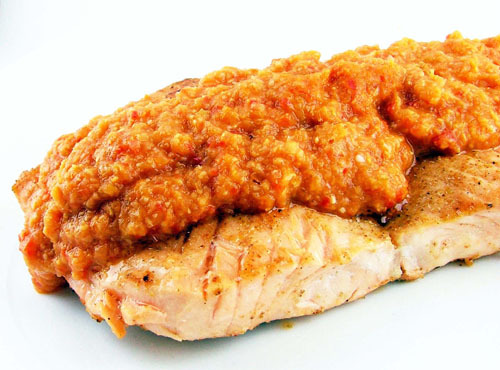 Cumin_rubbed_salmon_with_a_fresh_corn_and_red_pepper_sauce_kerstin_sinkevicius_cake_batter_and_bowl_blog