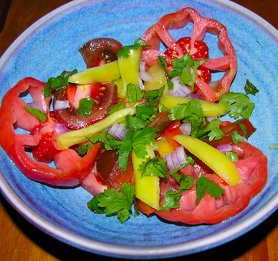 A luscious fruity sunset salsa
