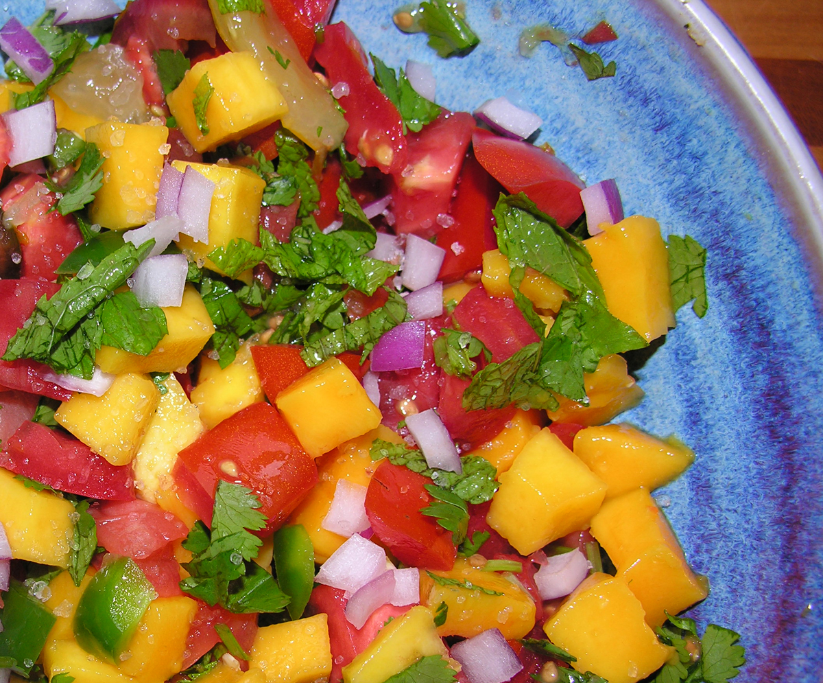 A luscious fruity sunset salsa