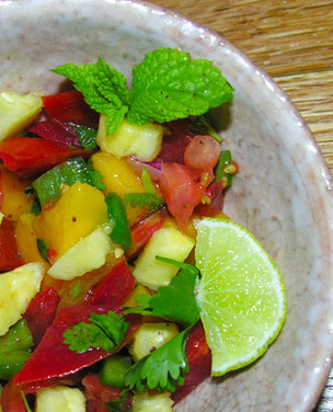 A luscious fruity sunset salsa