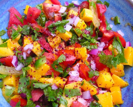 A luscious fruity sunset salsa