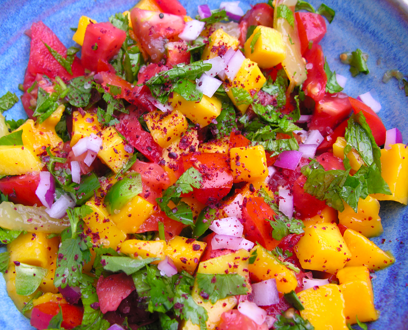 A luscious fruity sunset salsa