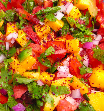 A luscious fruity sunset salsa