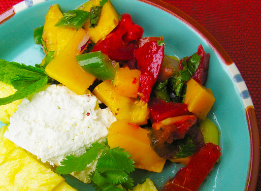 A luscious fruity sunset salsa