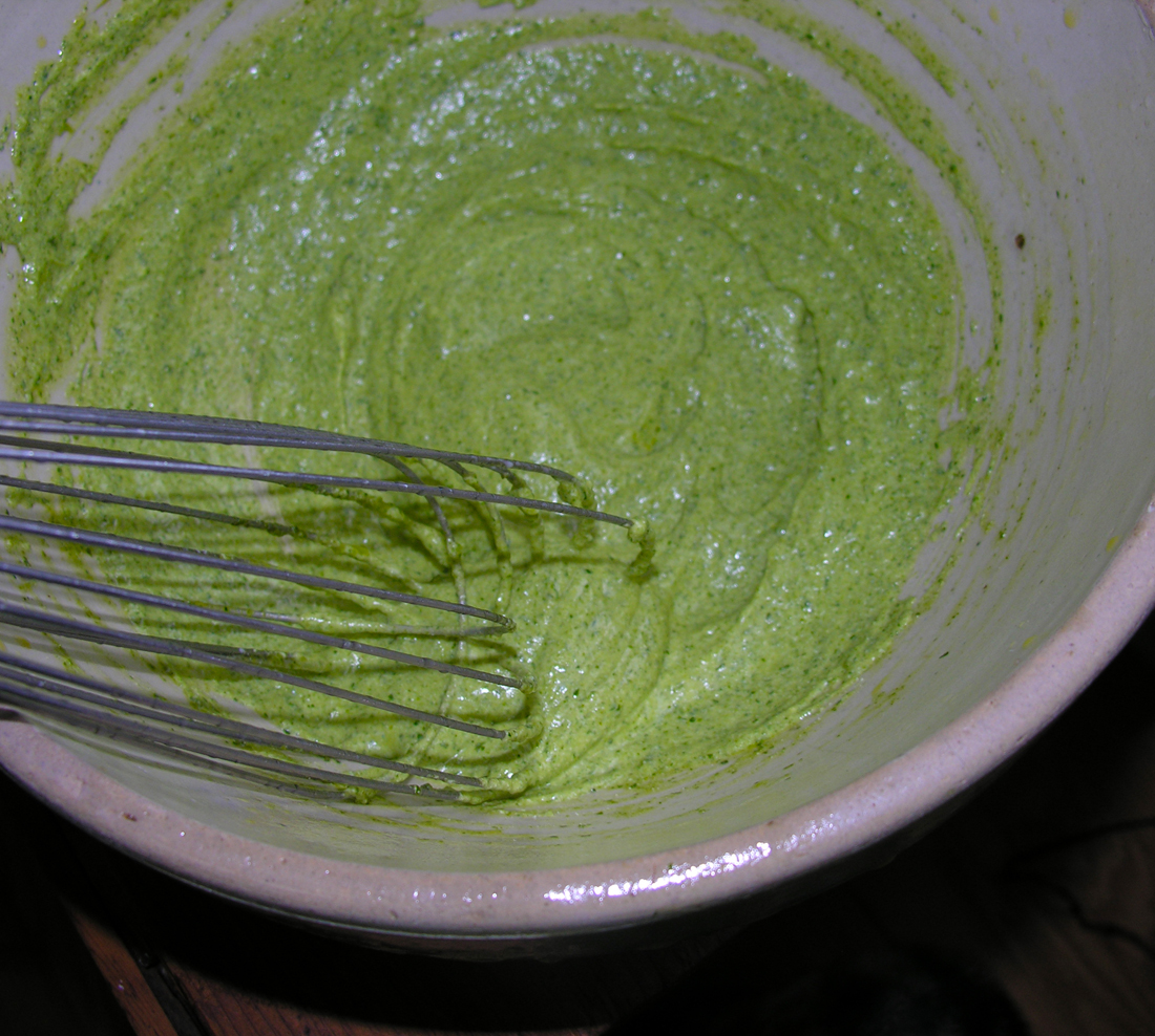 Hand-made mayo: clean, green, and cream