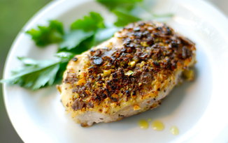 Pistachio and Blue Corn Tortilla Crusted Pork Chops