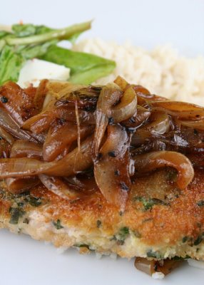 Herb-Crusted Pork Chops with Balsamic Onions