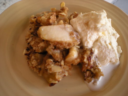 Nutty Professor's Apple Crumble with Chantilly Cream
