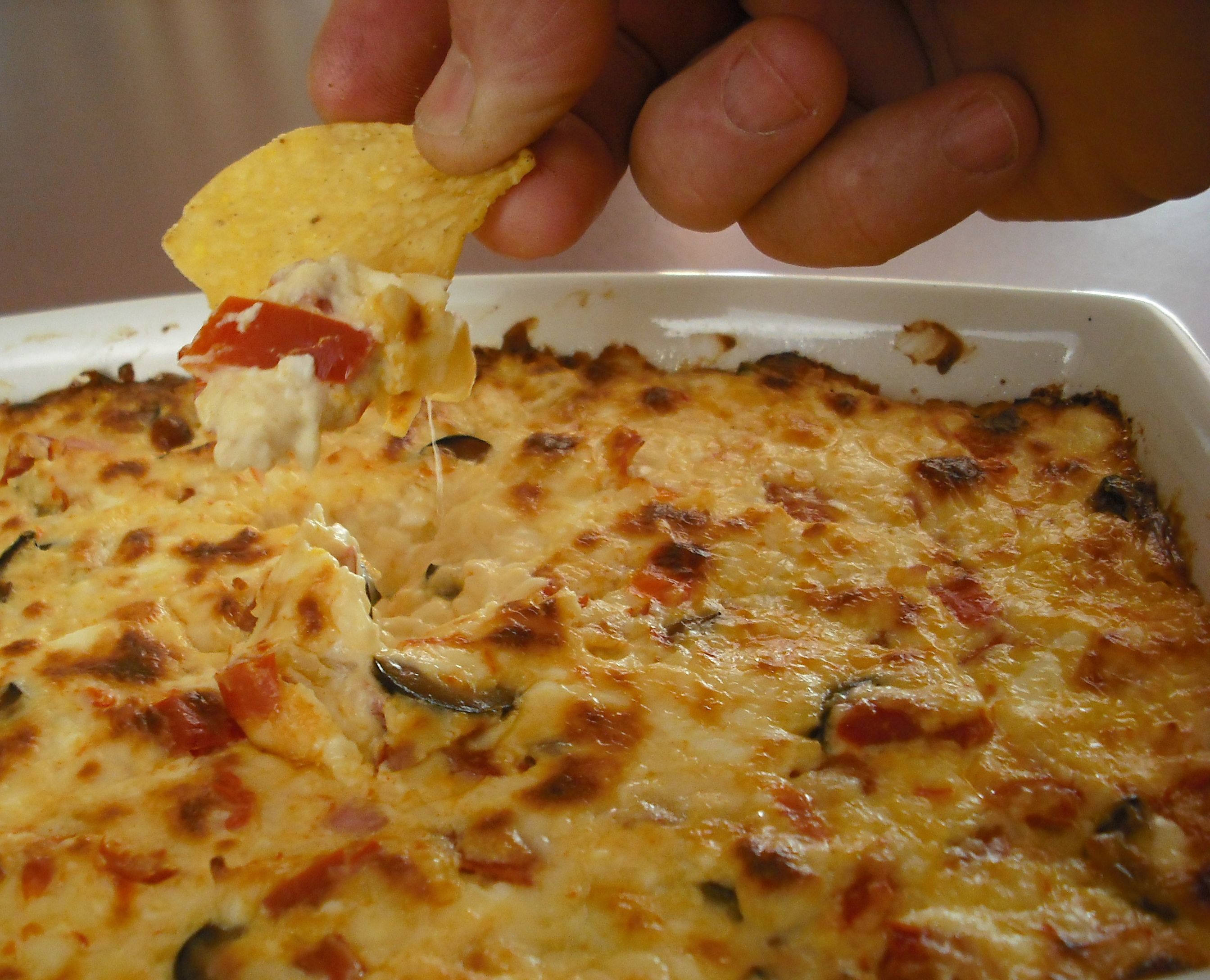 Roasted Red Pepper & Olive Baked Cheese Spread