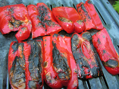 Fire roasted red pepper semolina soup