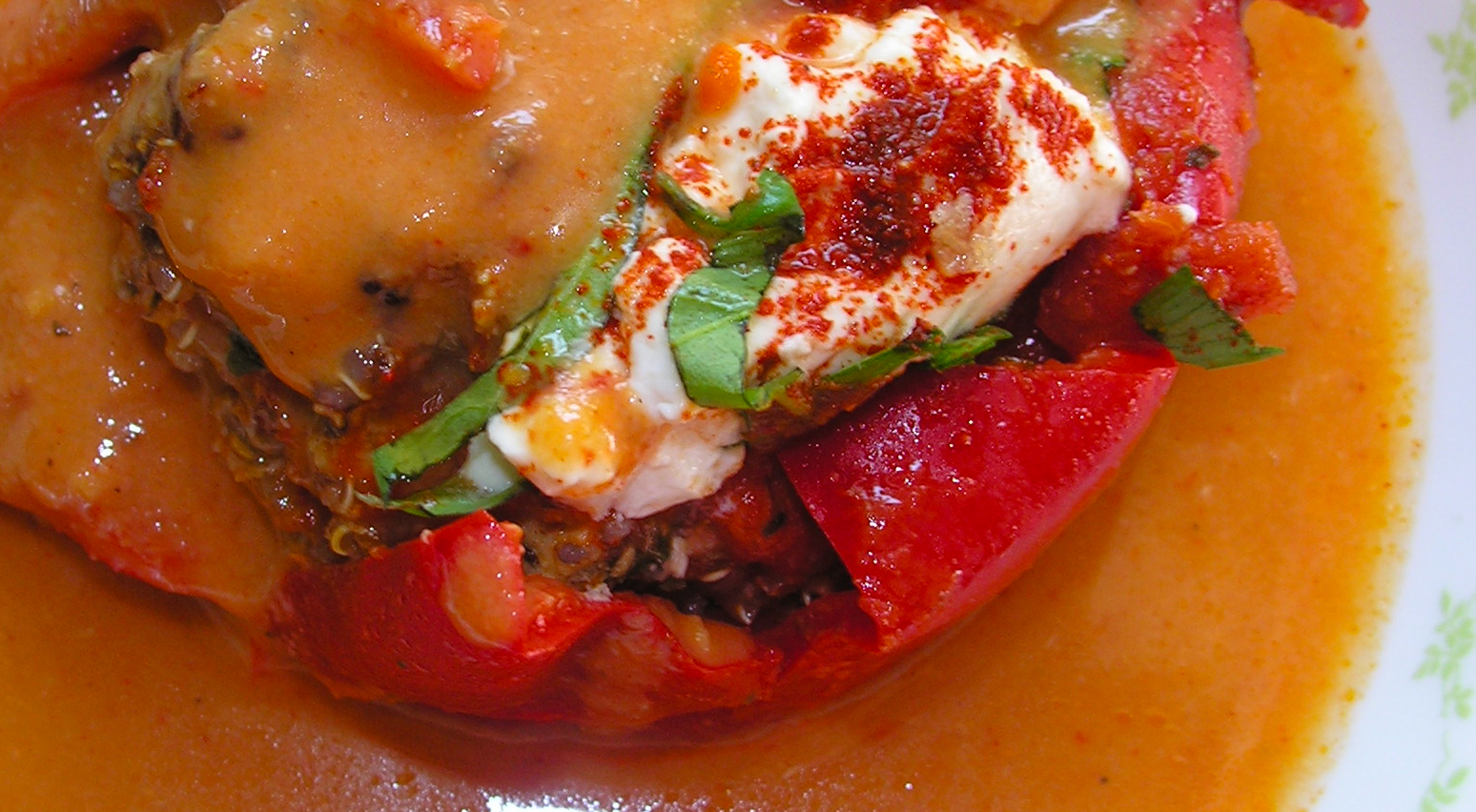 Hungarian stuffed reds with red quinoa