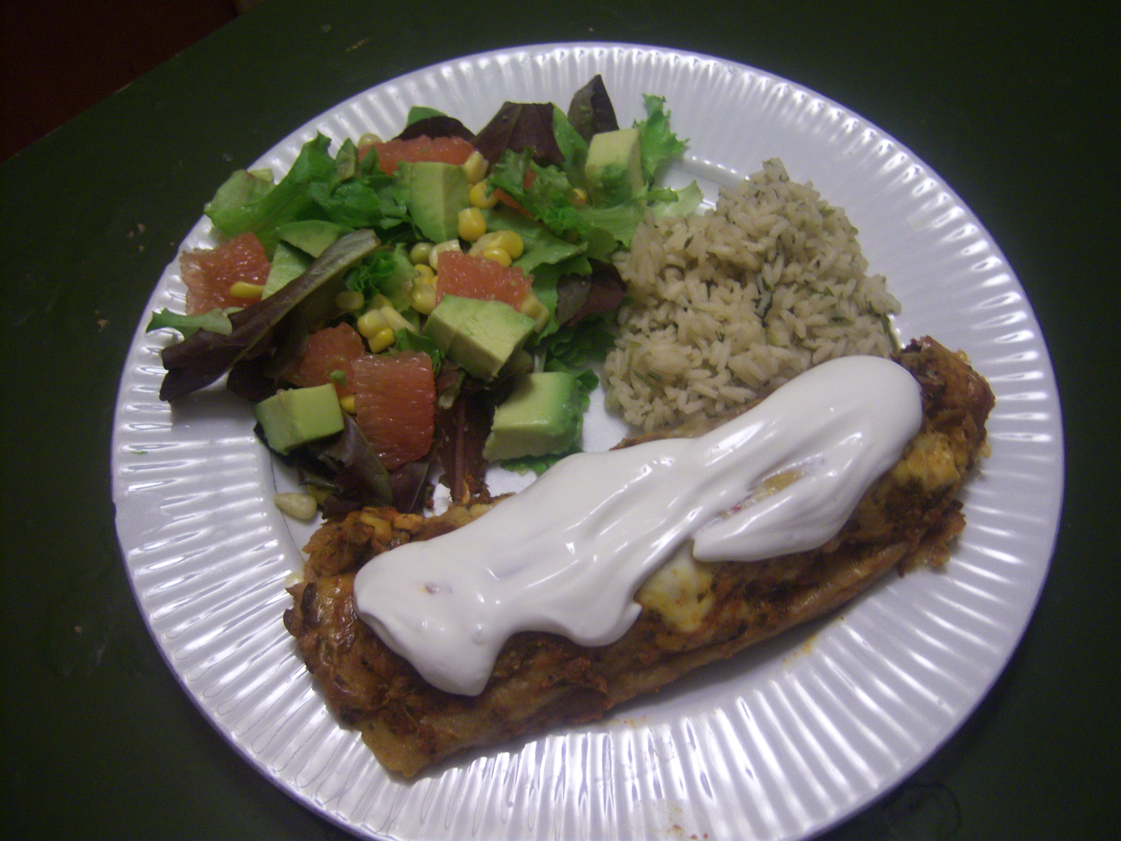 Lime Chicken Enchiladas with Roasted Red Pepper Herb Sauce