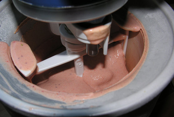 Strawberry red pepper ice cream