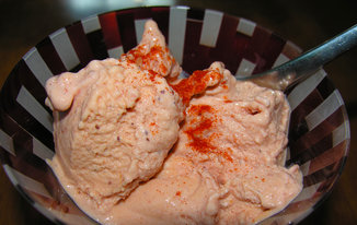 Strawberry red pepper ice cream