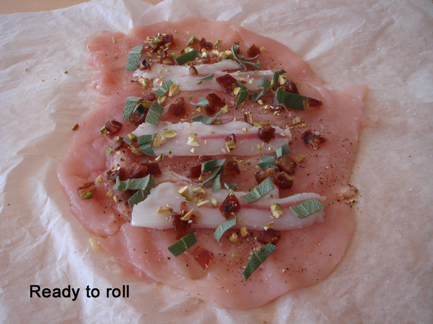 Stuffed Chicken Breast with Figs and Pistachios Vinaigrette - Pollo farcíto com fichi e pistacchi