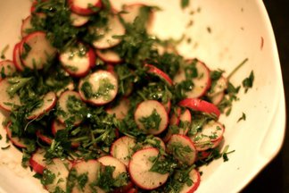 Radish and Parsley Salad with Sourdough Toasts