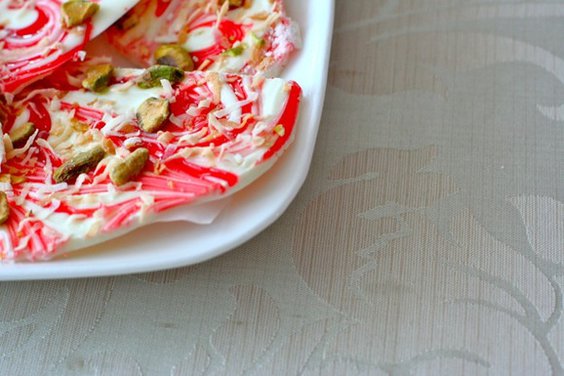 Rose-Swirled White Chocolate Bark