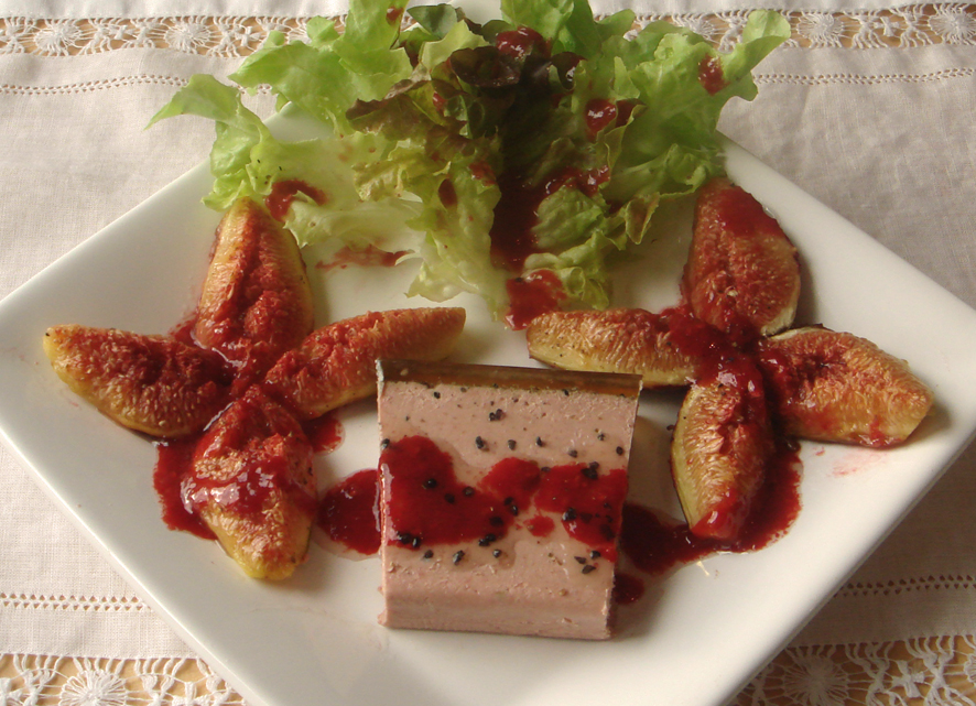 Foie Gras, Roasted Figs with Raspberry Vinaigrette