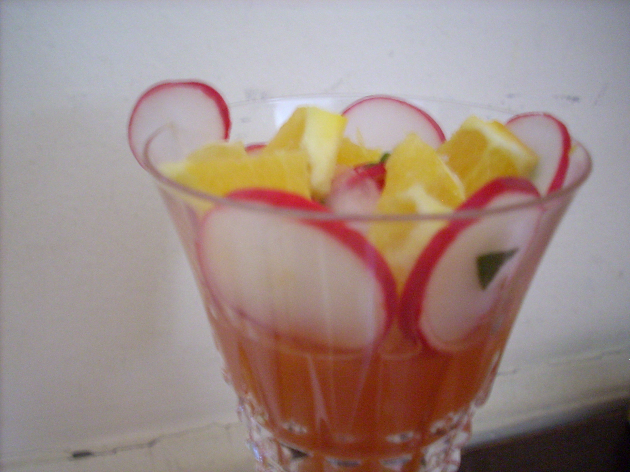 Picado de Rabana Verrine with Red Radishes