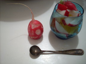 Picado de Rabana Verrine with Red Radishes