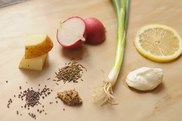 Roasted Radish and Potato Salad with Black Mustard and Cumin Seed