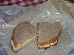 Green Olive Pimento Cheese Sandwich